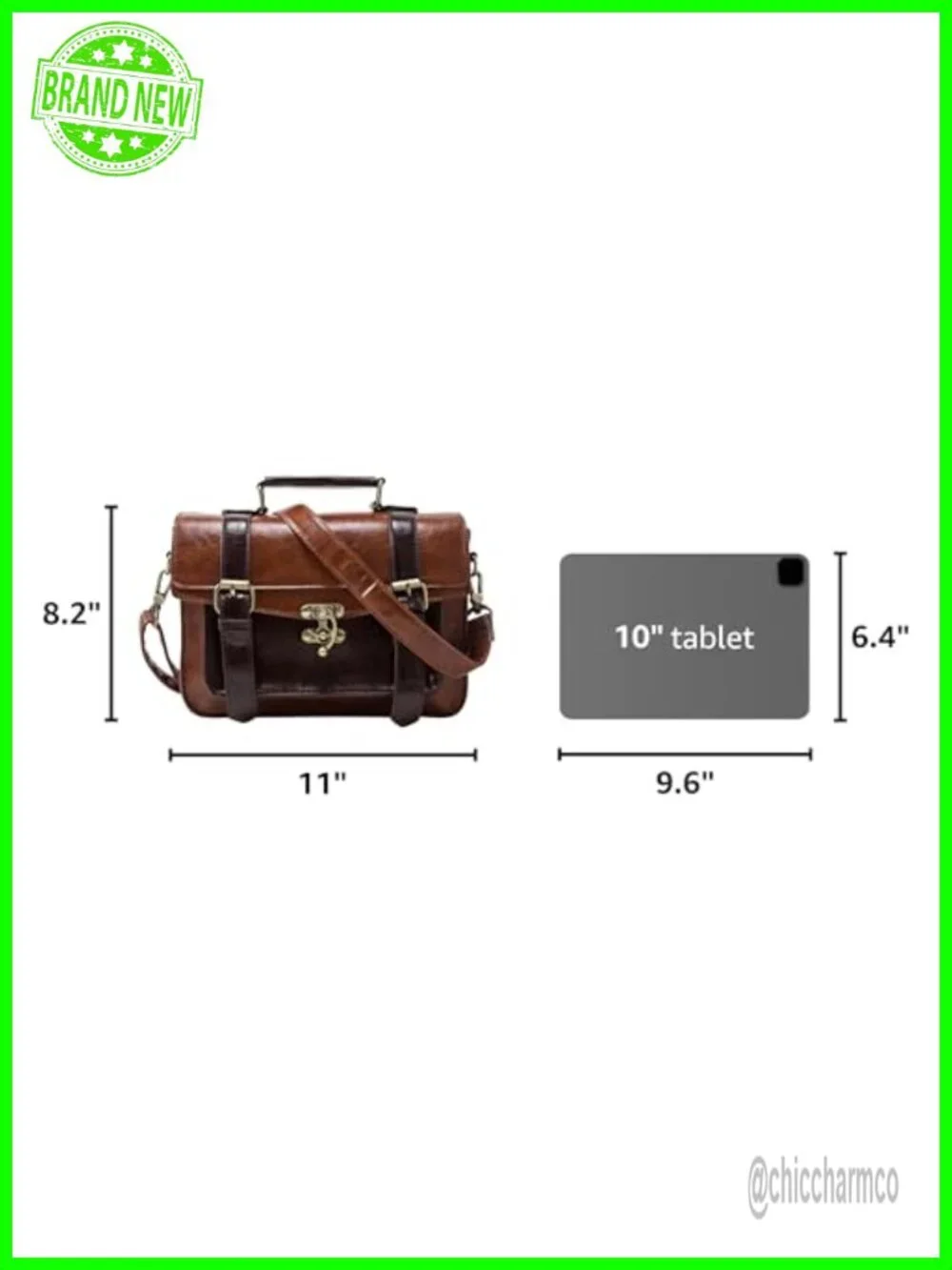 PU Leather Satchel Purse Small Crossbody Messenger Bag Work